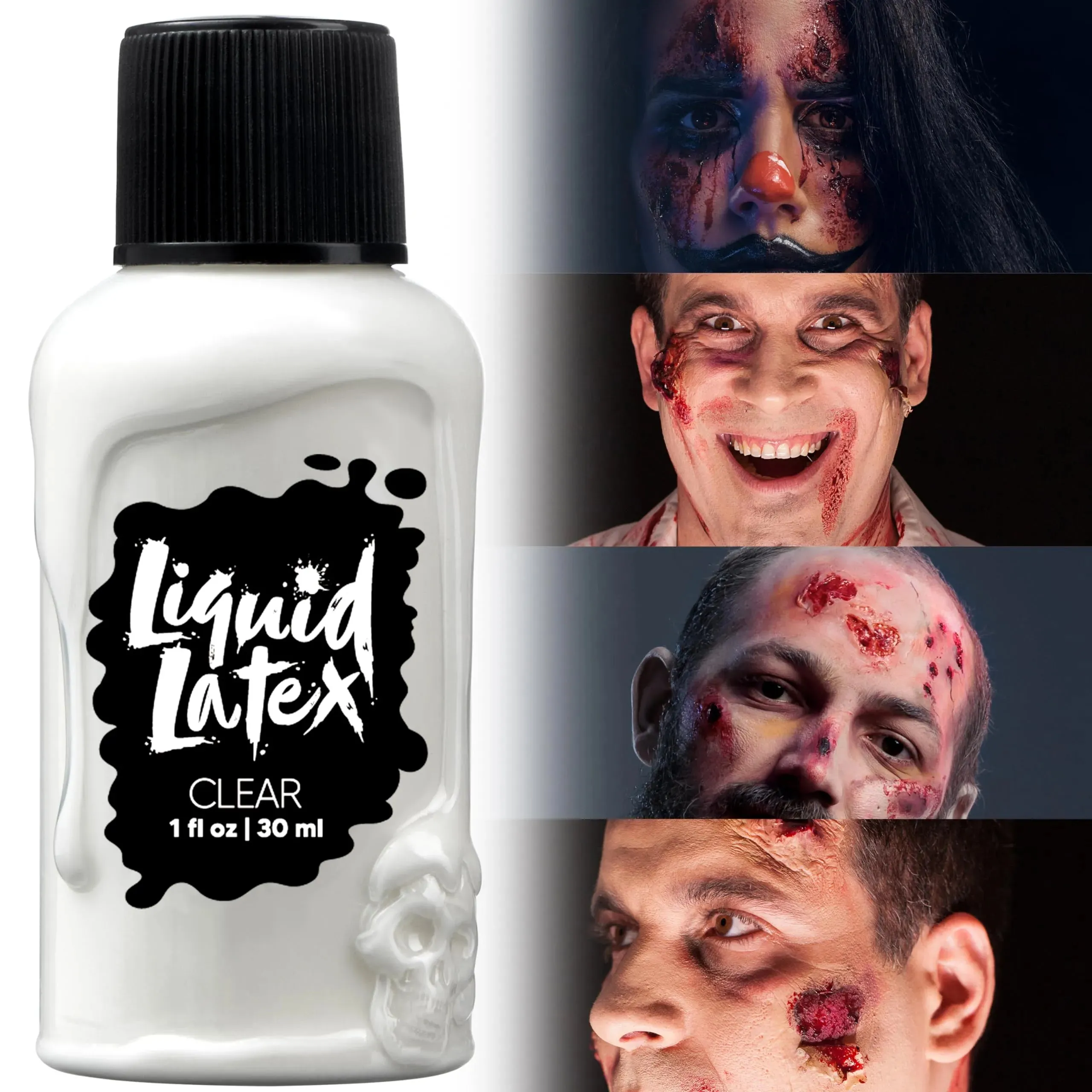 1 Oz Halloween White Makeup Liquid Latex for Adult and Kids-White
