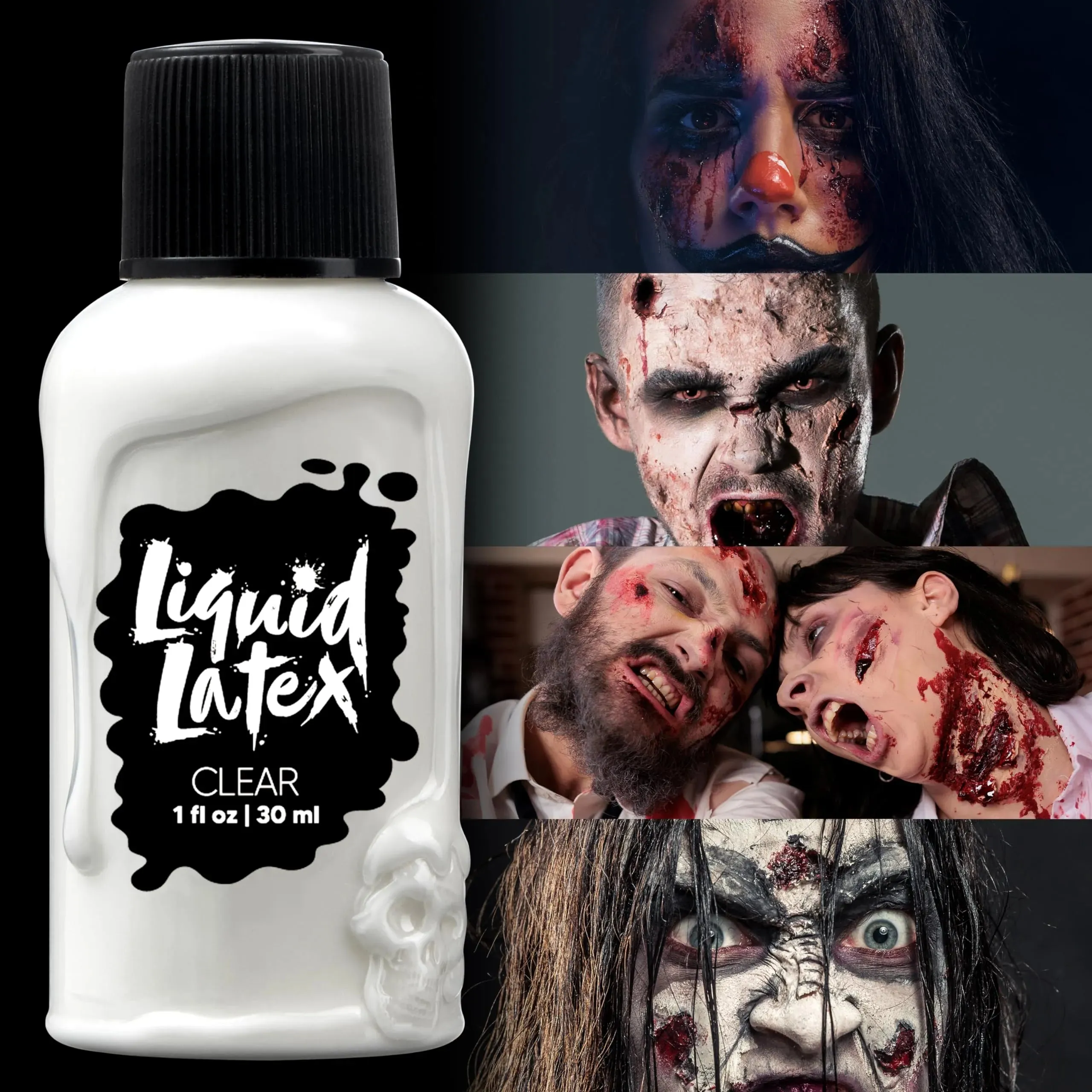 1 Oz Halloween White Makeup Liquid Latex for Adult and Kids-White