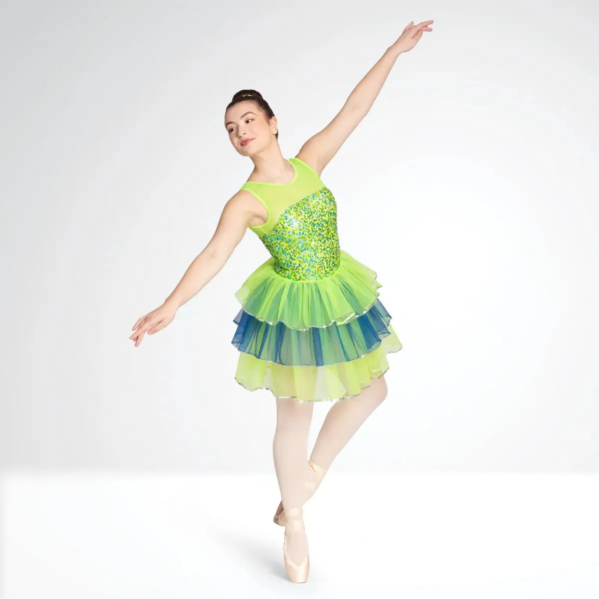 1st Position Tiered Sequin Ballet Dress