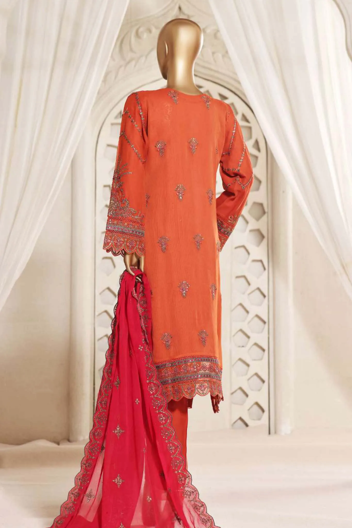 Afsaany by Sada Bahar Stitched 3 Piece Chiffon Vol-02 Collection'2024-CR-14-Rust