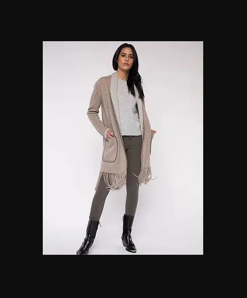Alashan | Merino And Cashmere Blend | Telluride Fringe Cardigan | Women's