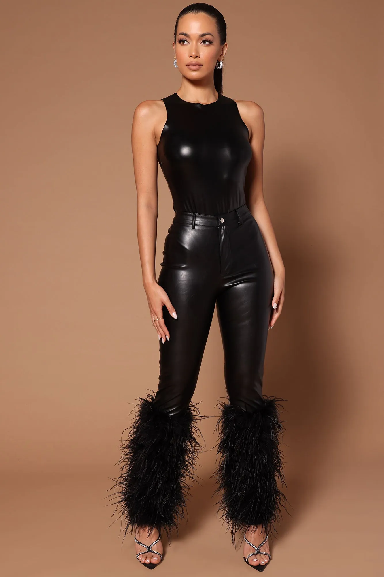 Ashlee Faux Leather Pants - Black
