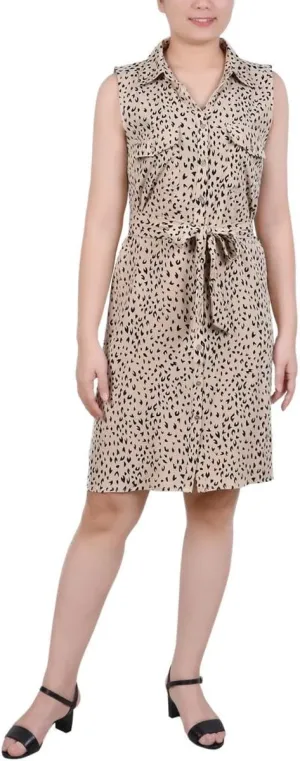 Belted Petite Shirt Dress