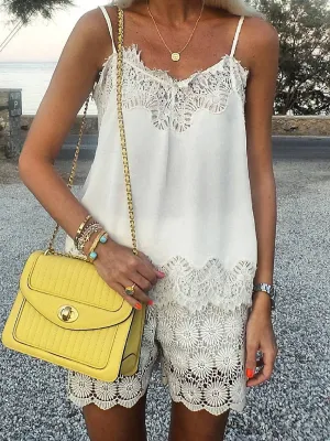 Bohemian Loose Casual Sling Tops Shorts Set