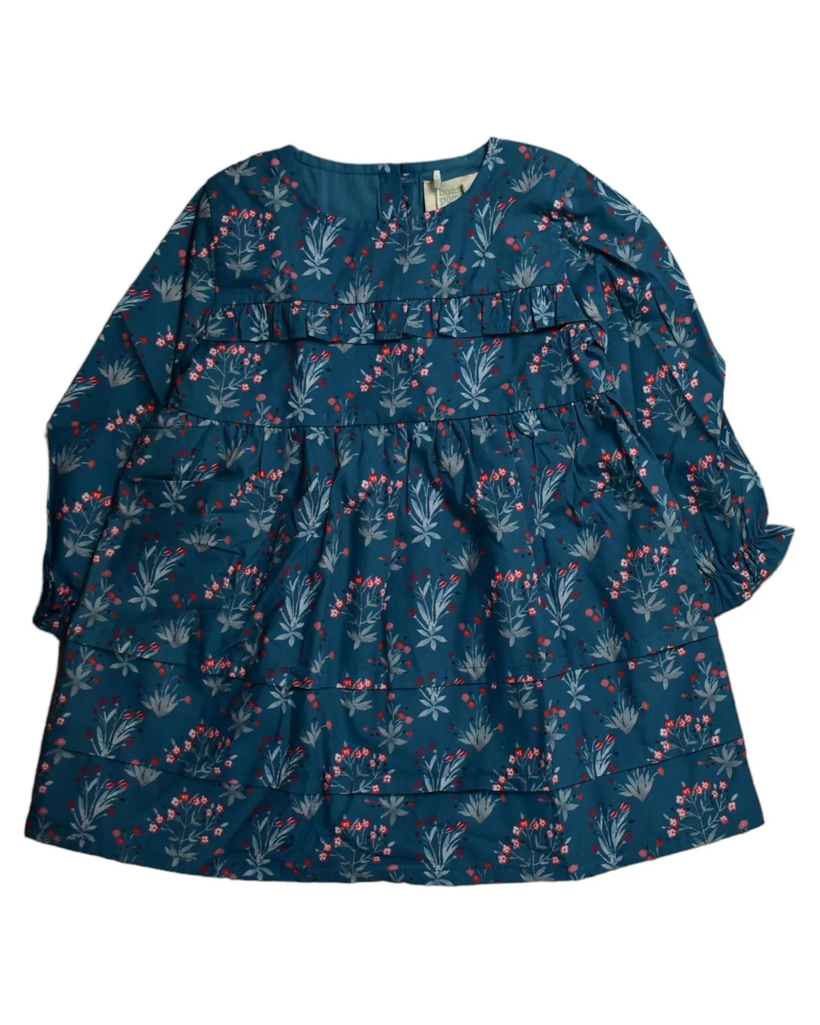 Bonnet à Pompon Long Sleeve Dress 18M