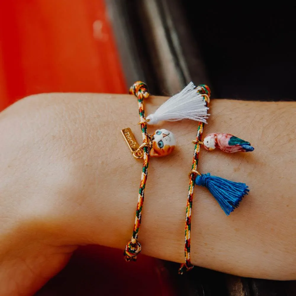 Bracciale Gatto tricolore nappa