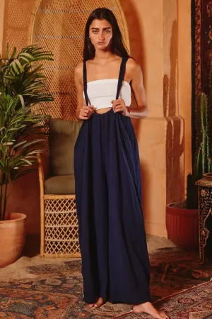 Bucketlist Wide Leg Solid Suspender Pants
