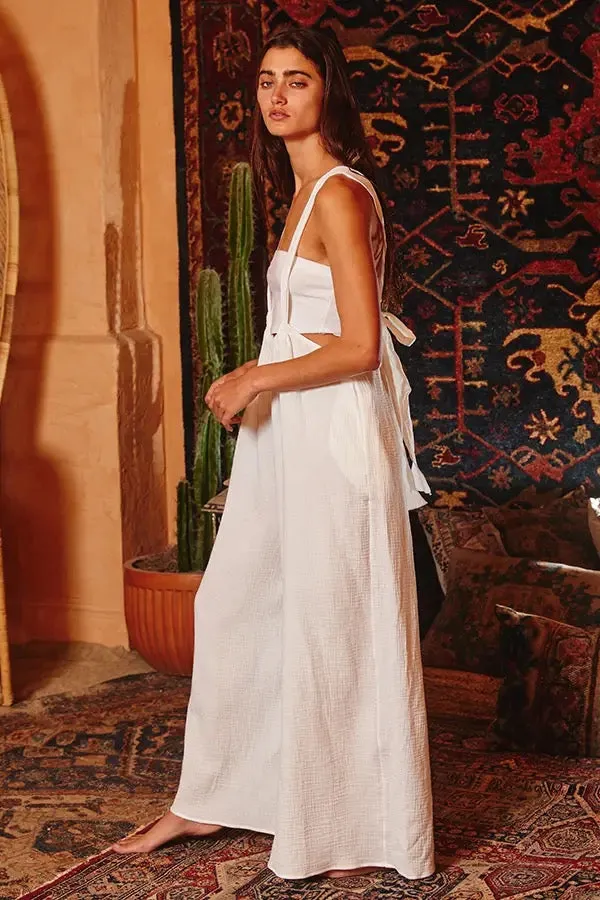 Bucketlist Wide Leg Solid Suspender Pants