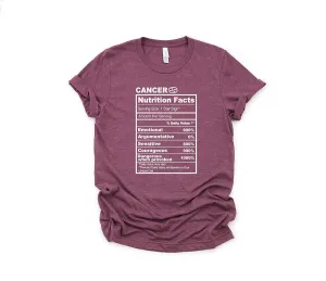 Cancer shirt, Cancer Nutrition Facts Tee, Zodiac Shirt, Astrology Shirt, Cancer Birthday Present, Zodiac Sign, Horoscope Tee
