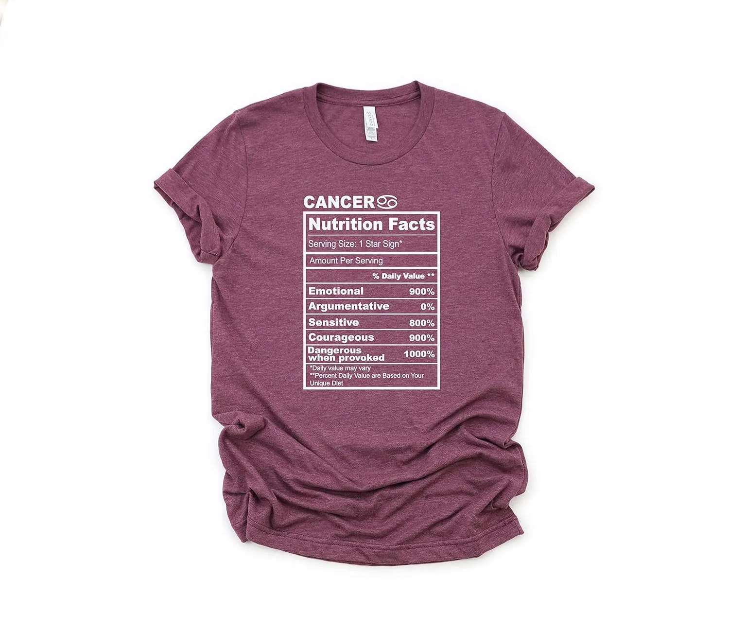 Cancer shirt, Cancer Nutrition Facts Tee, Zodiac Shirt, Astrology Shirt, Cancer Birthday Present, Zodiac Sign, Horoscope Tee