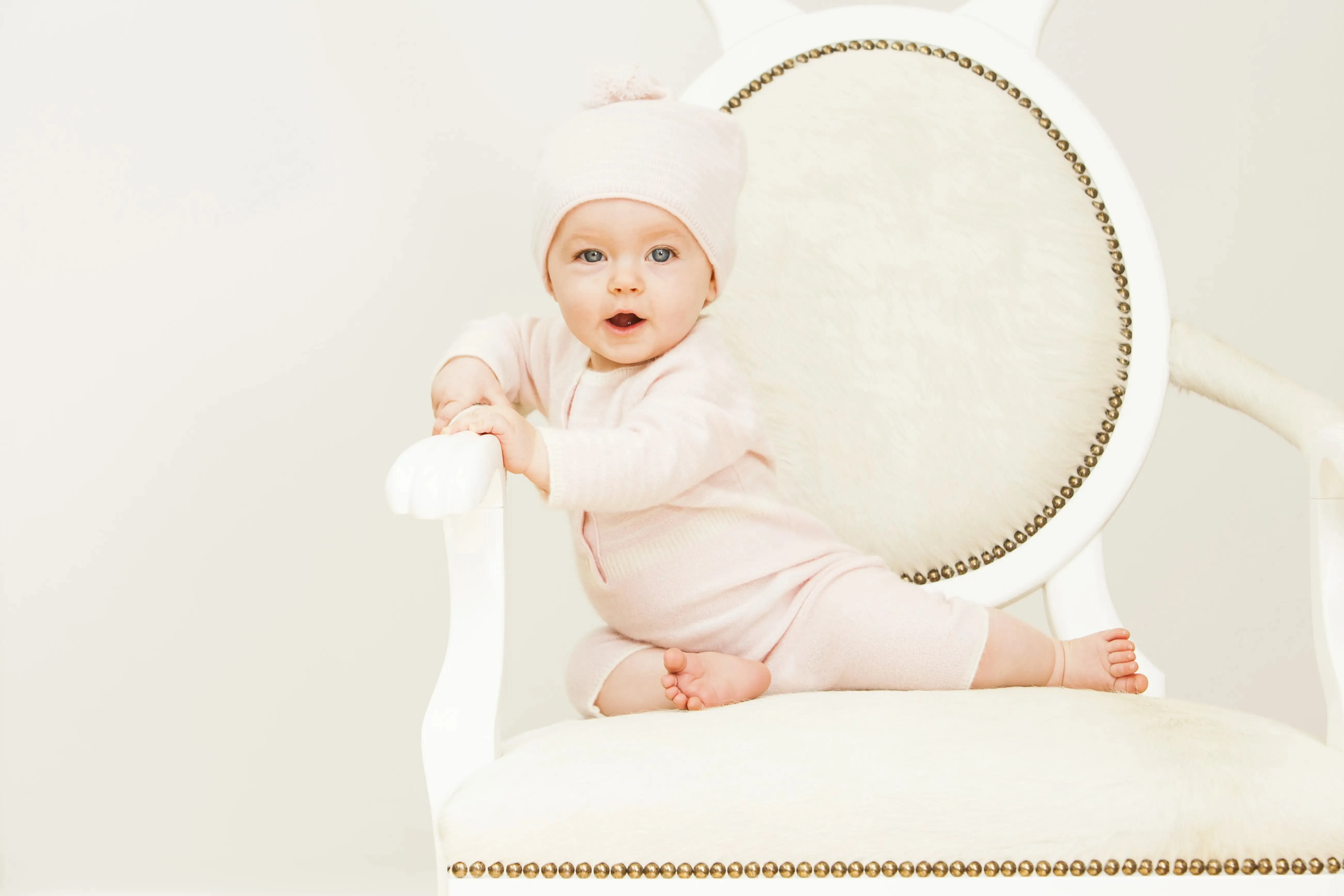 Cashmere playsuit stripy clotted cream *