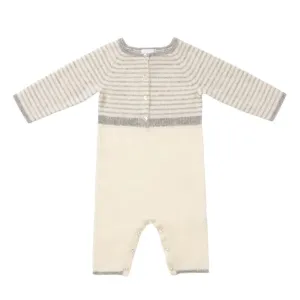 Cashmere playsuit stripy clotted cream *