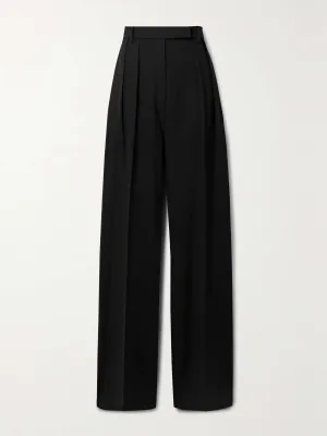 Cessie pleated woven wide-leg pants