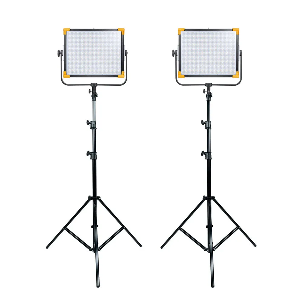 Cinematic Film RGB LED Video Lighting Kit with Dual Godox LD150RS & Stands - Bundle