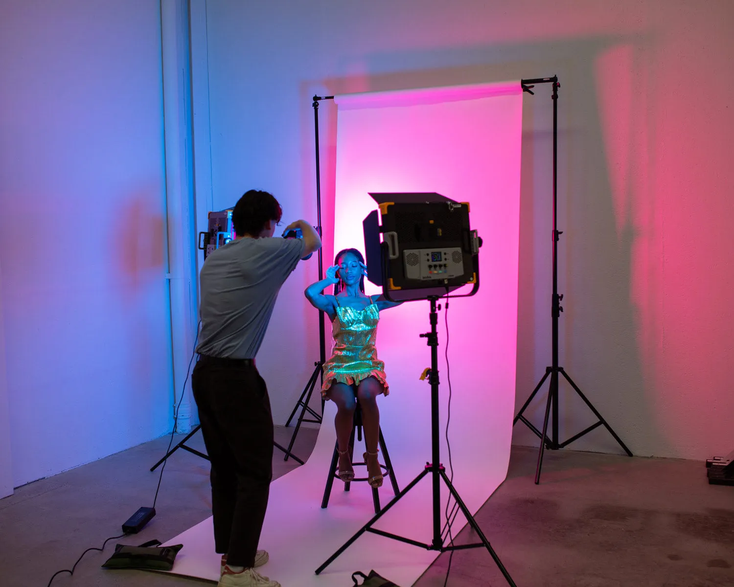 Cinematic Film RGB LED Video Lighting Kit with Dual Godox LD150RS & Stands - Bundle