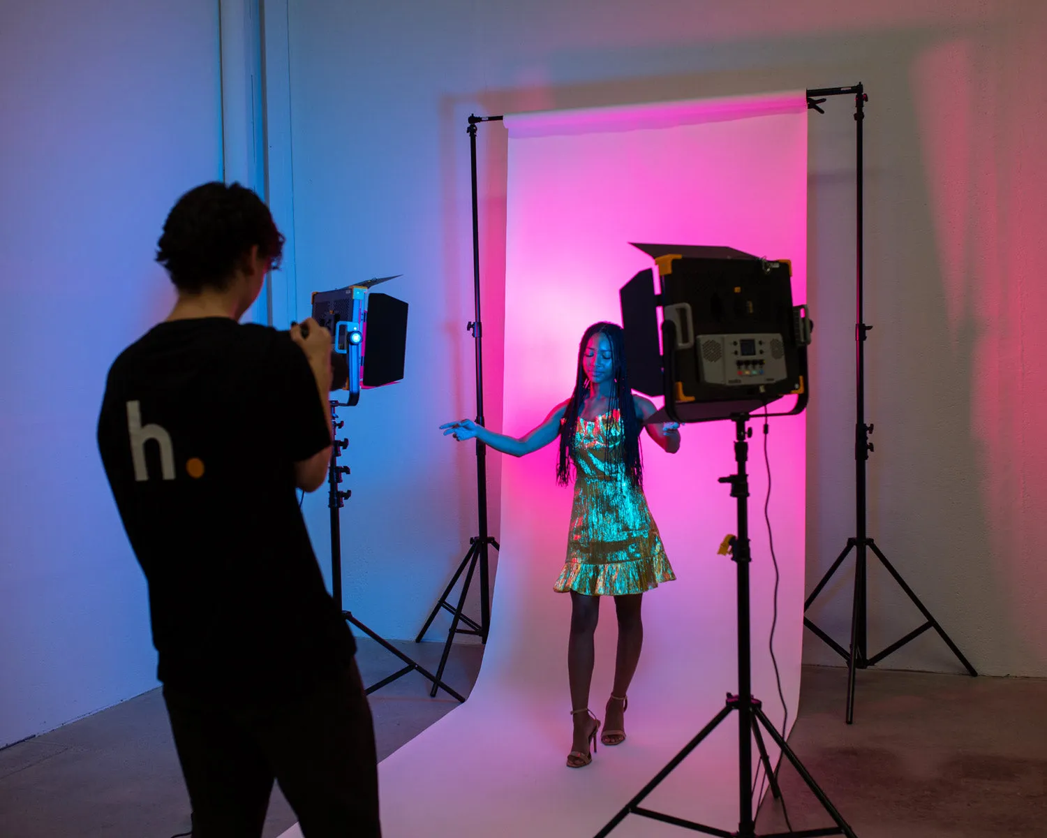Cinematic Film RGB LED Video Lighting Kit with Dual Godox LD150RS & Stands - Bundle