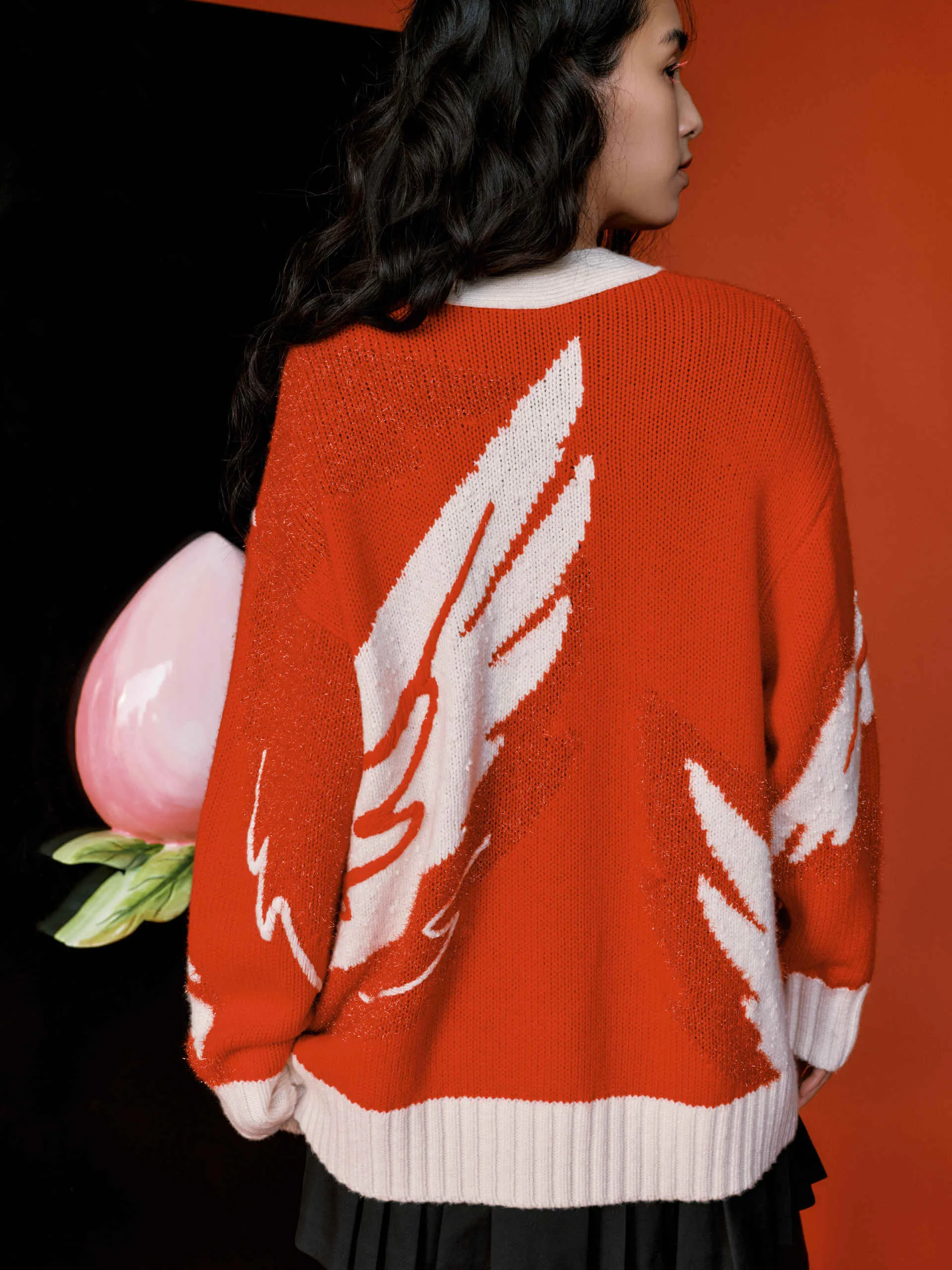Contrast Detail Knitted Cardigan
