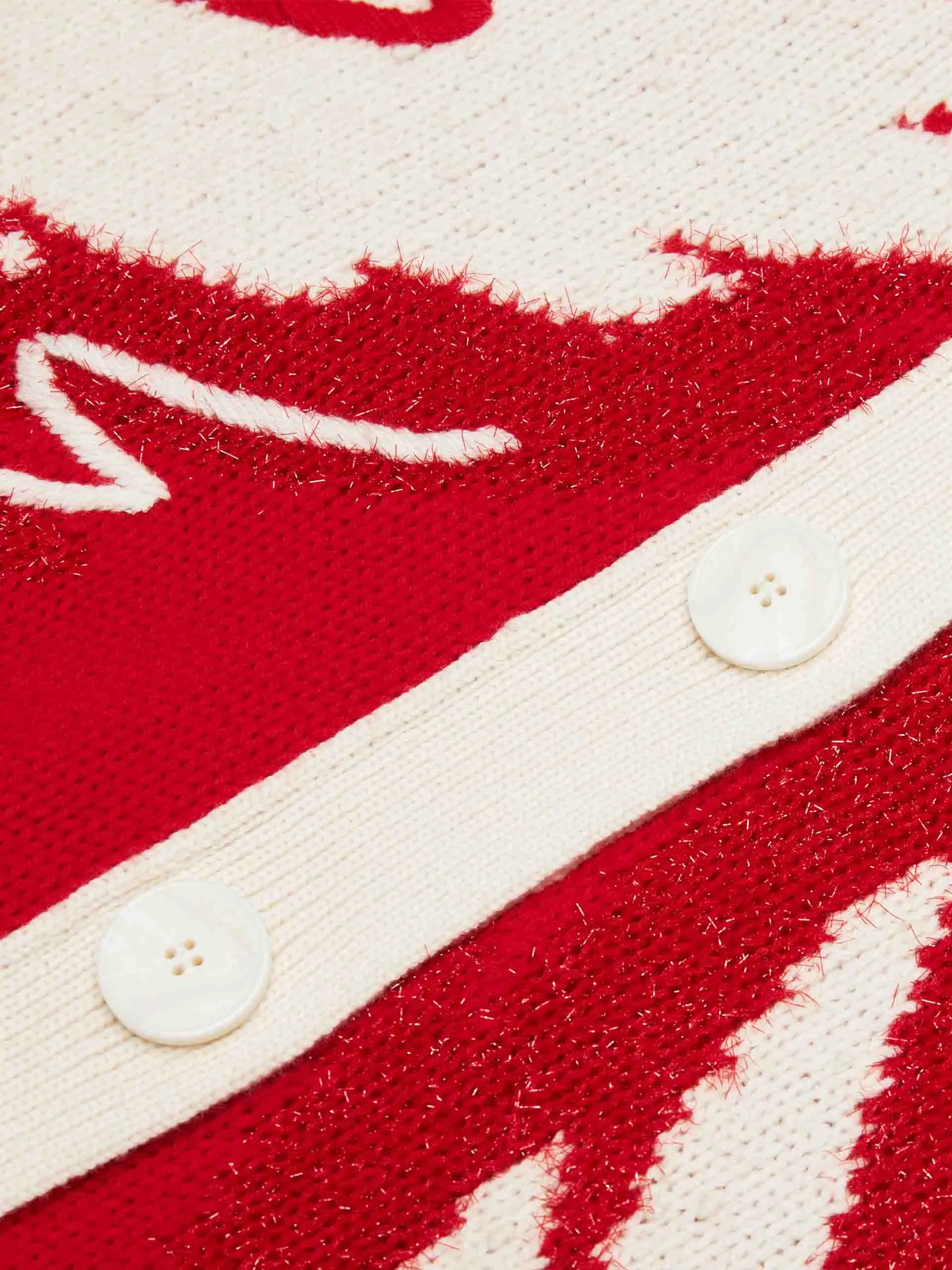 Contrast Detail Knitted Cardigan
