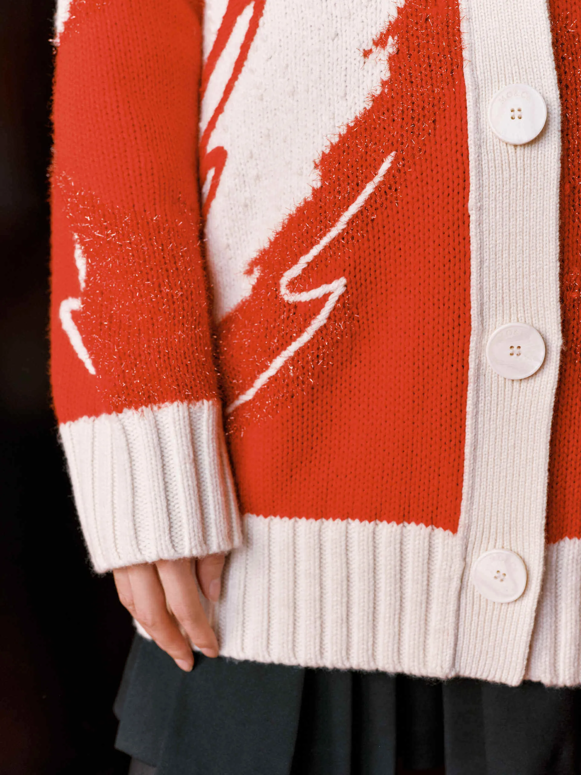 Contrast Detail Knitted Cardigan