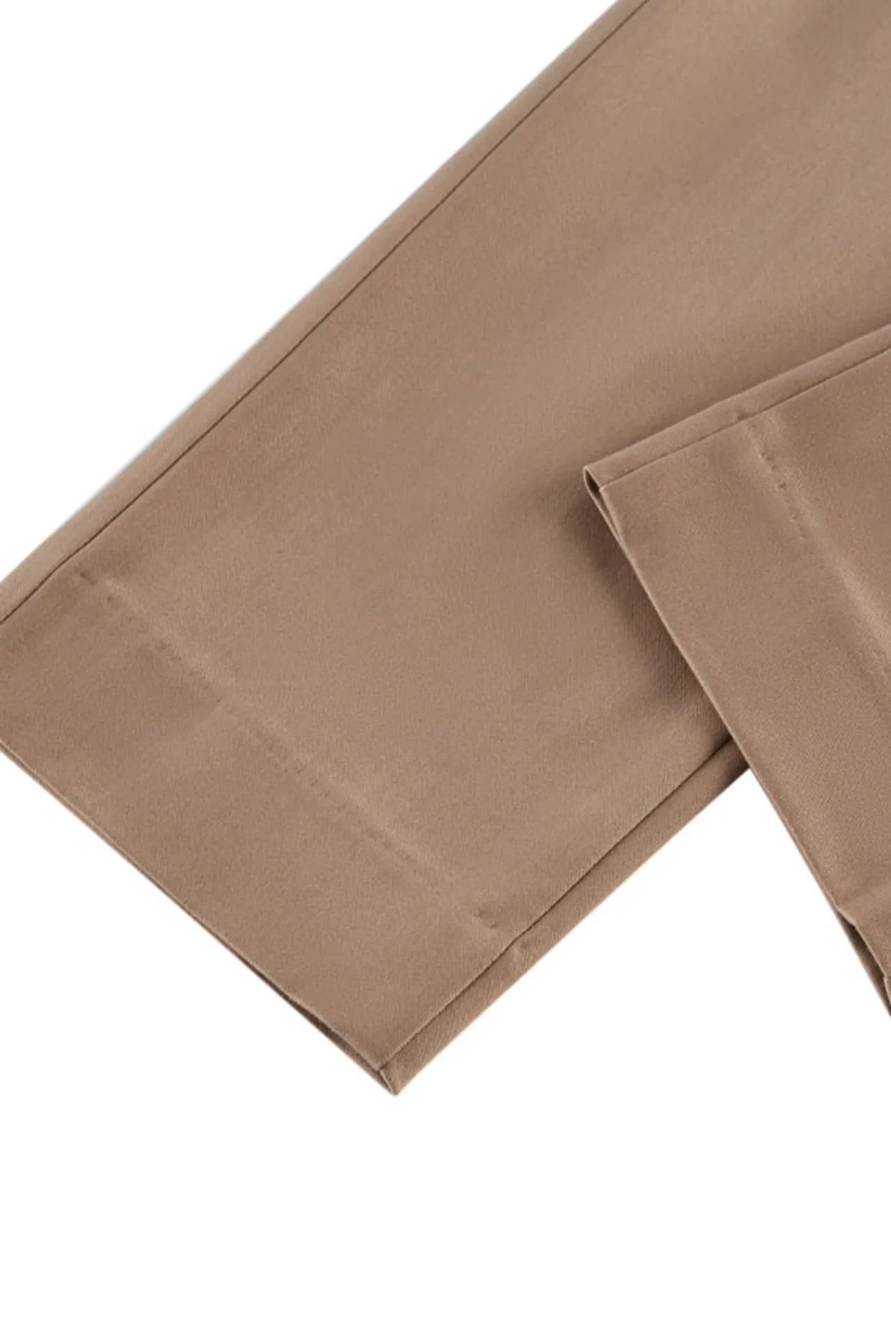 Cotton Blend Spandex Satin Ankle Skinny Pants With Belt