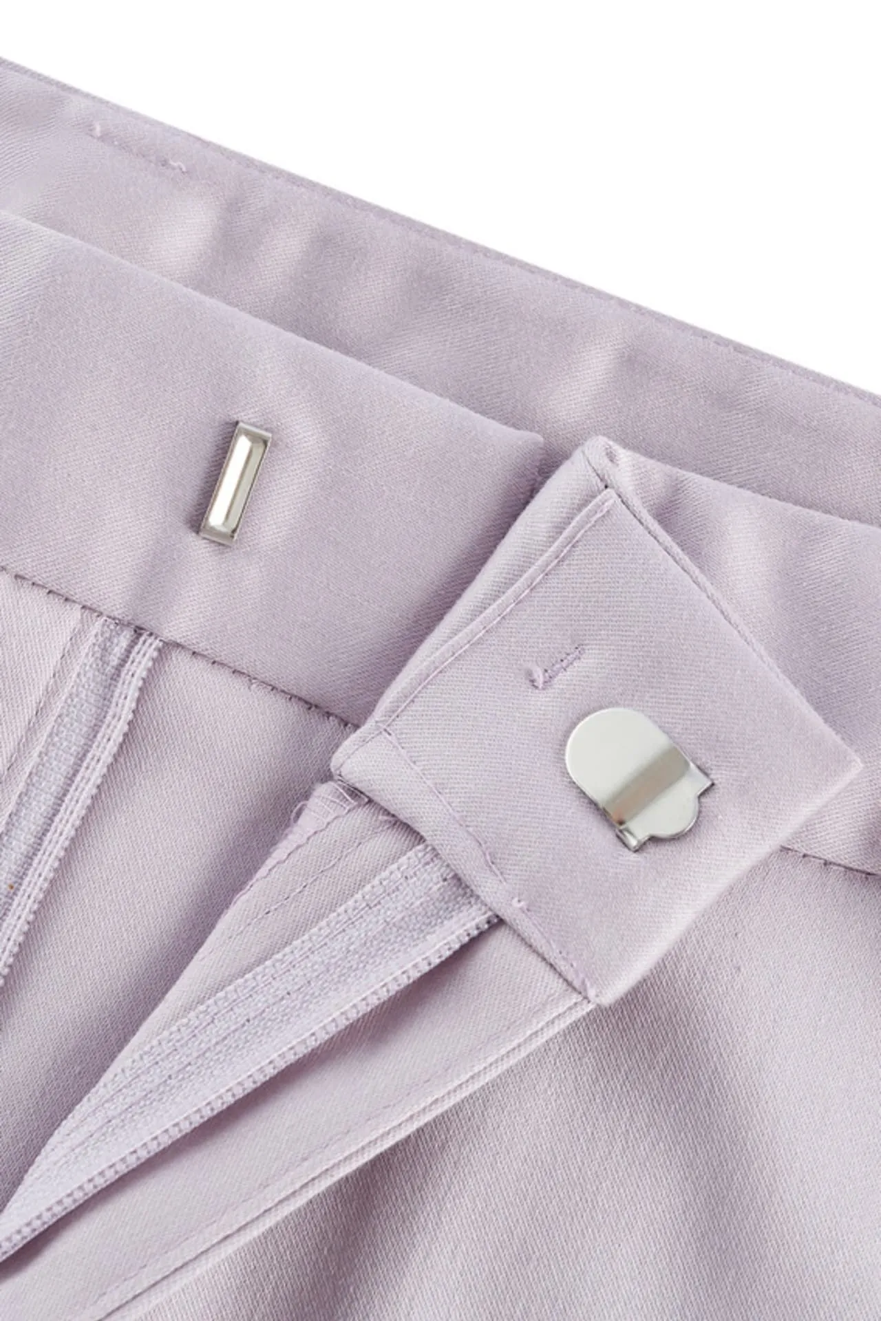 Cotton Blend Spandex Satin Ankle Skinny Pants With Belt
