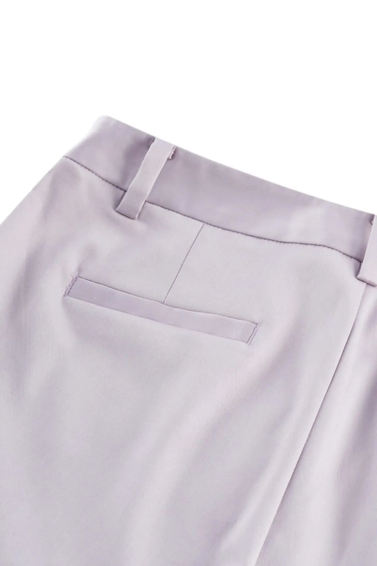 Cotton Blend Spandex Satin Ankle Skinny Pants With Belt