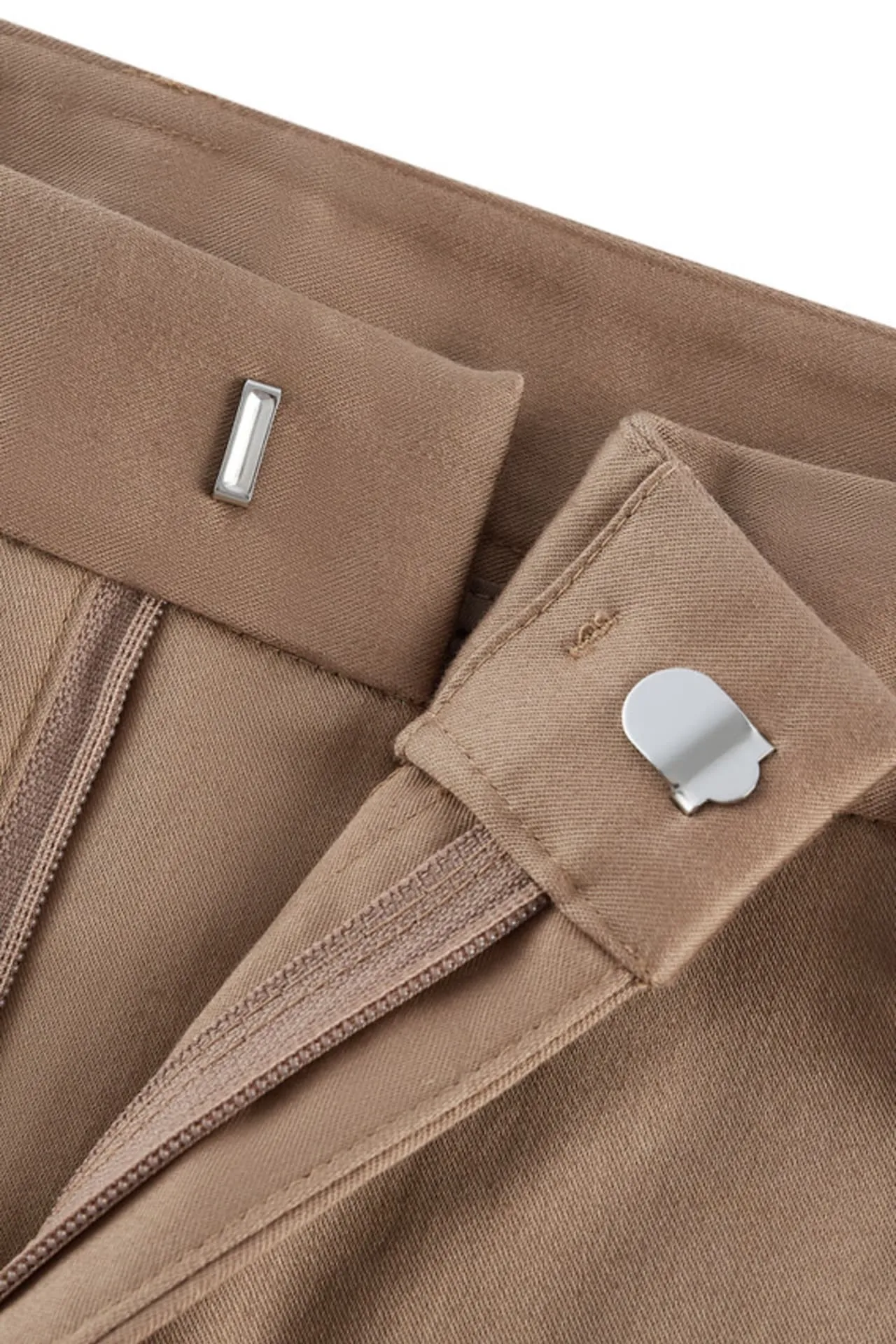 Cotton Blend Spandex Satin Ankle Skinny Pants With Belt