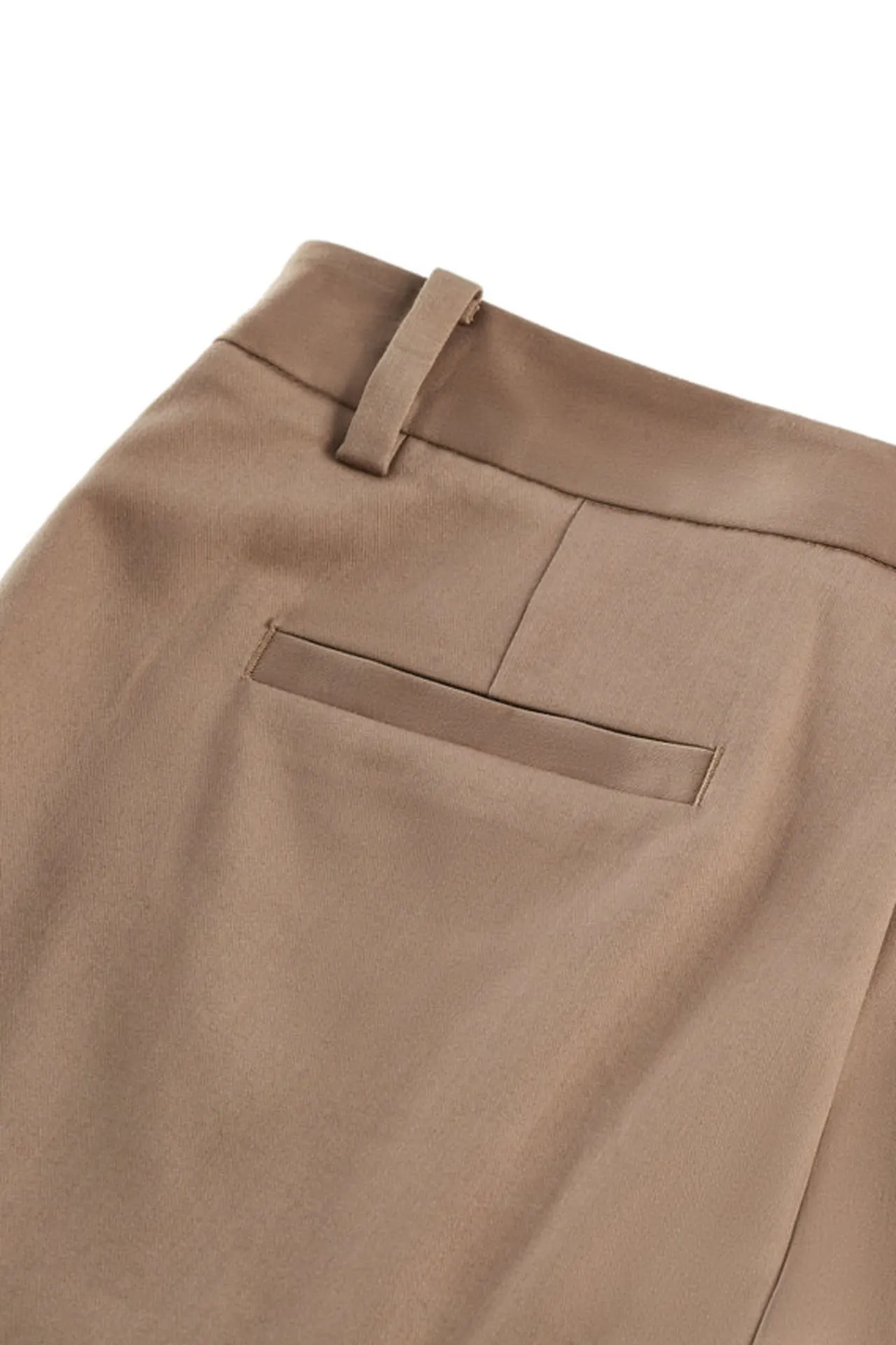 Cotton Blend Spandex Satin Ankle Skinny Pants With Belt