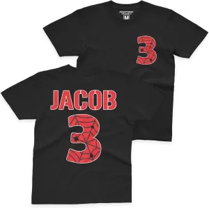 Custom Birthday Shirt for Boys, Spider Front & Back Printing, Custom Shirts, Matching Family Shirts Black
