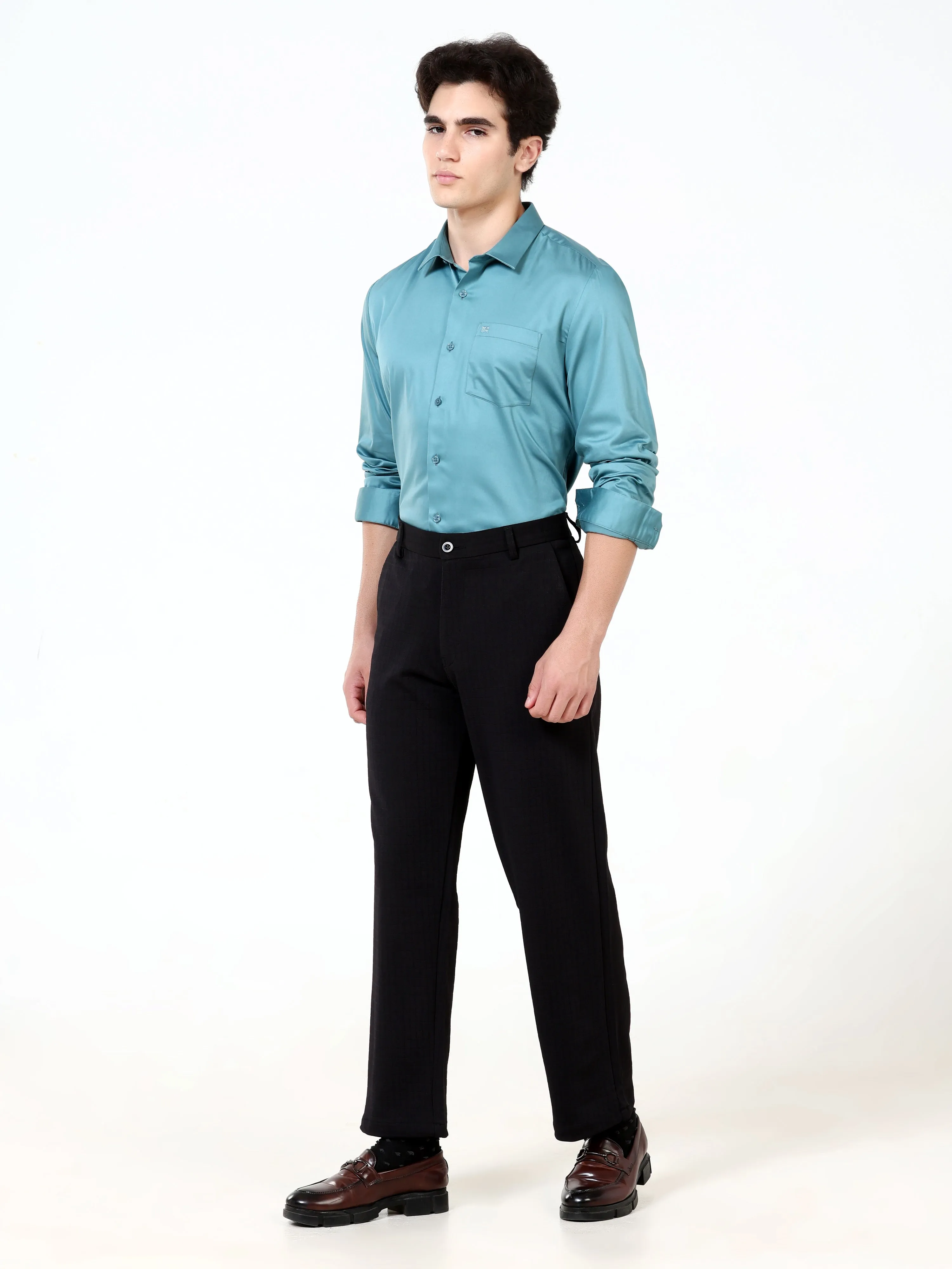 Deep Sea Satin Solid Shirt