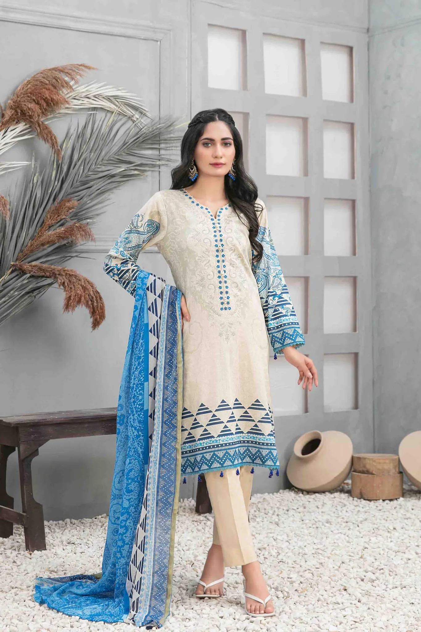 Devina by Tawakkal Stitched 3 Piece Emb Lawn Collection'2023-DVS-8744