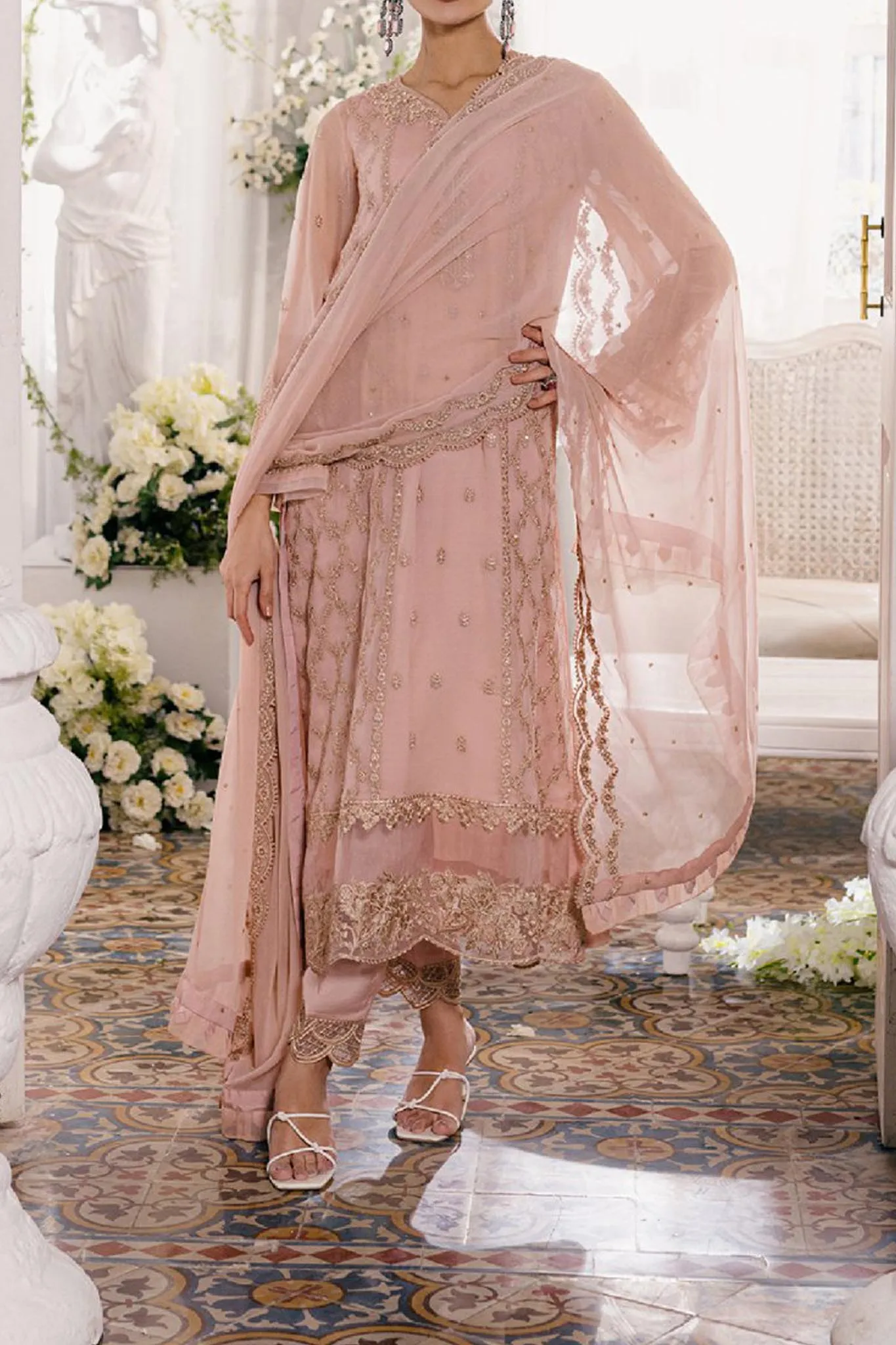 Eid Drop 1 By Azure Unstitched 3 Piece Ensembles Chiffon Collection'2024-D-06-Nectarine