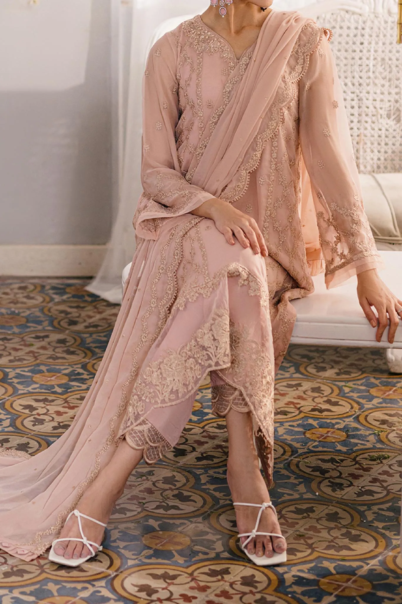 Eid Drop 1 By Azure Unstitched 3 Piece Ensembles Chiffon Collection'2024-D-06-Nectarine