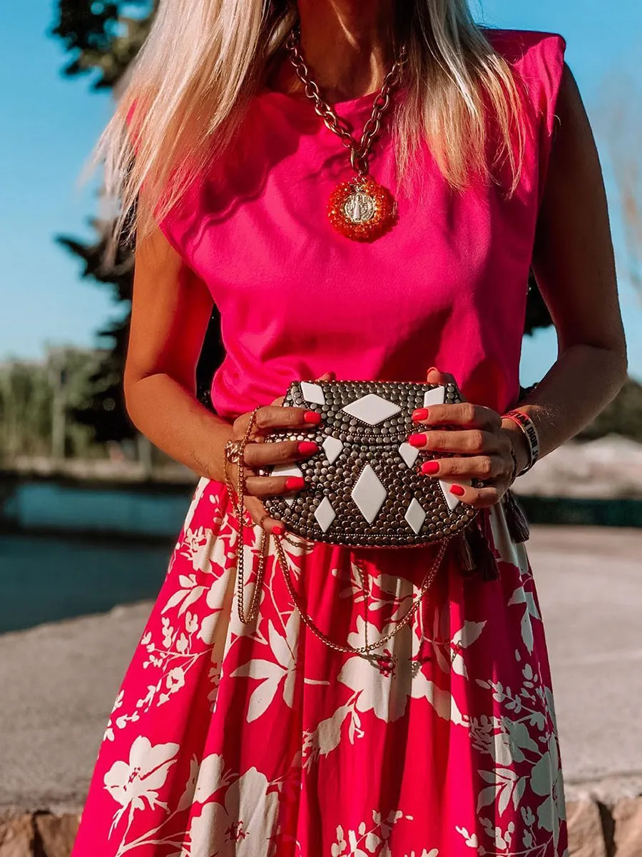 Elegant Loose Top Floral Skirt Suit