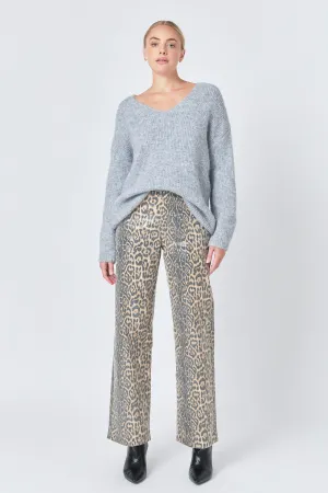 Endless Rose - Leopard Wide Leg Denim