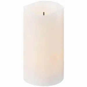 Everlasting Glow Wax Wick LED Pillar Candle 3in x 6in Vanilla Scent, Bisque Finish