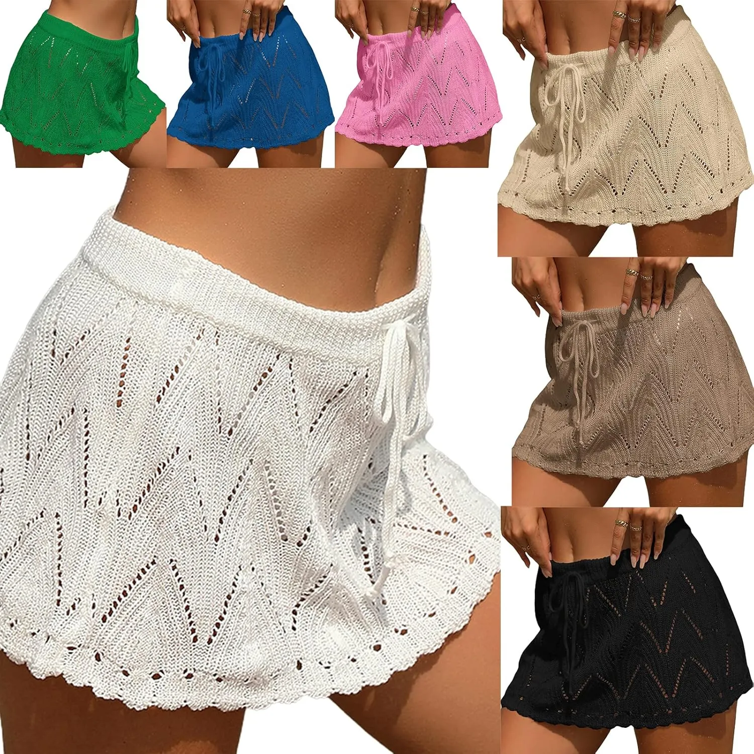 Fanvereka Women Low Waist Pleated Skirt Y2k Cargo Short Denim Skirt Casual Mini A-line Jean Skirt 90s Streetwear