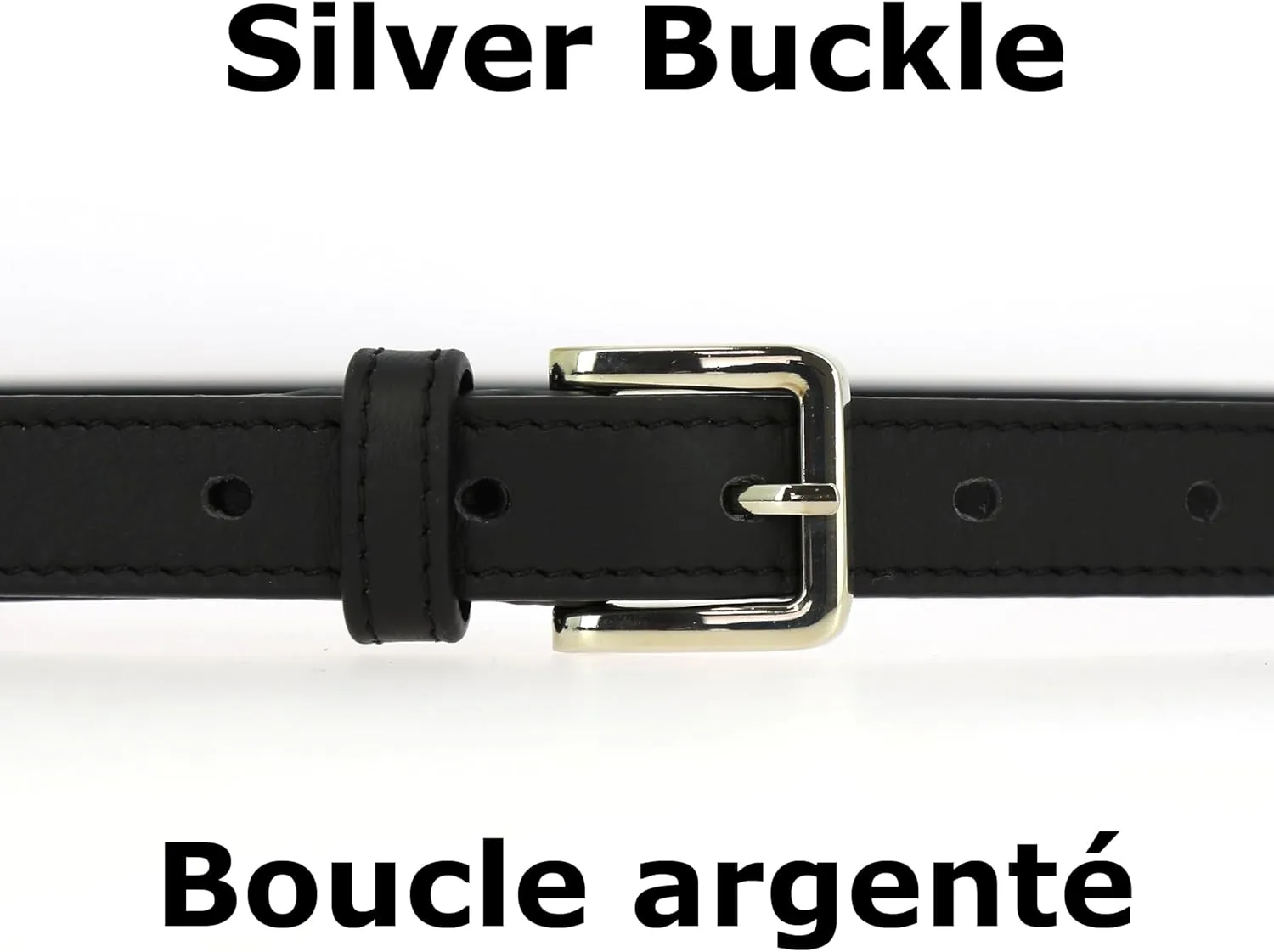 FASHIONGEN - Woman Italian Leather Belt, 2 cm width Ladies Belt for dress, pants, LINDA