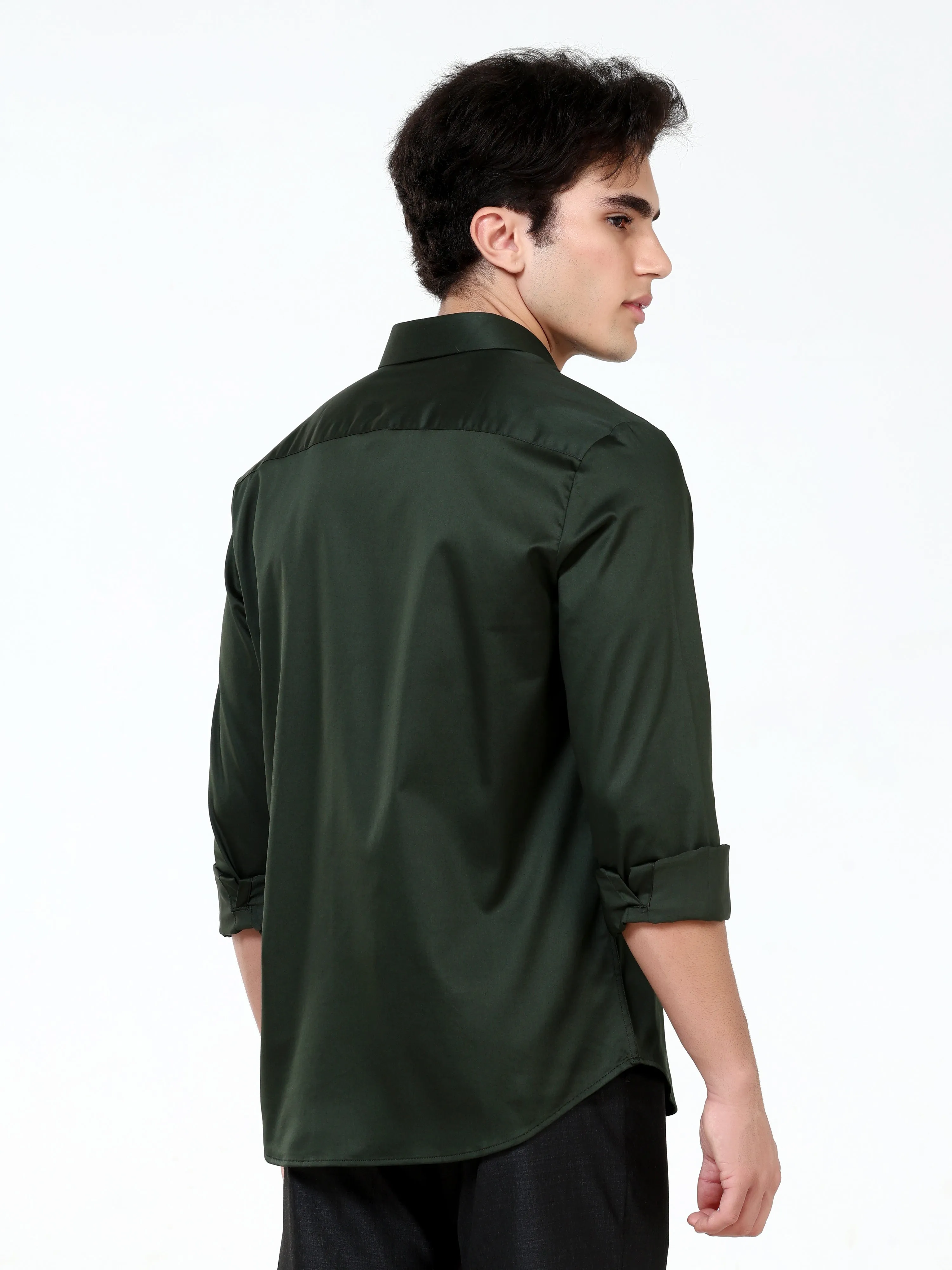 Garden Topiary Satin Solid Shirt