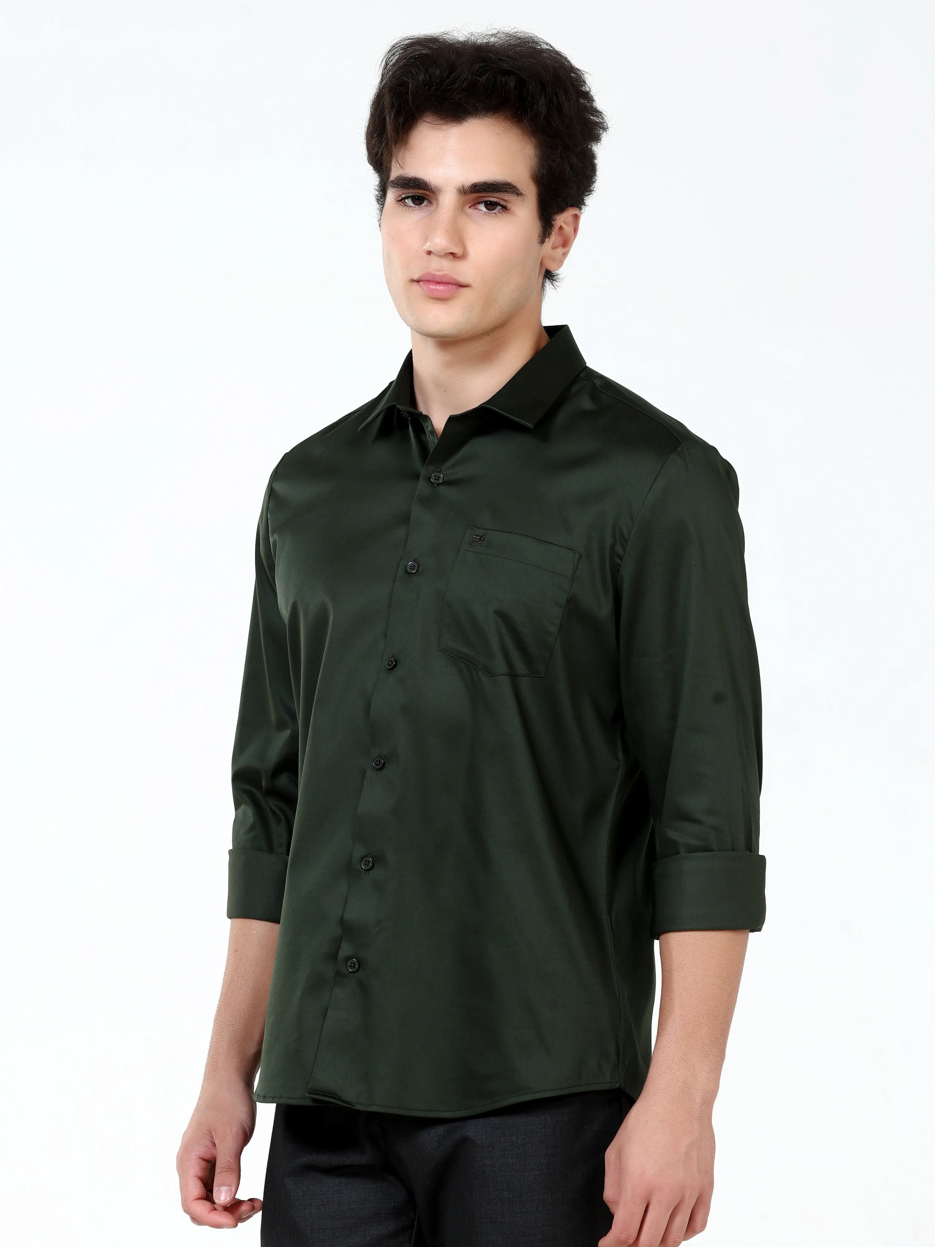 Garden Topiary Satin Solid Shirt