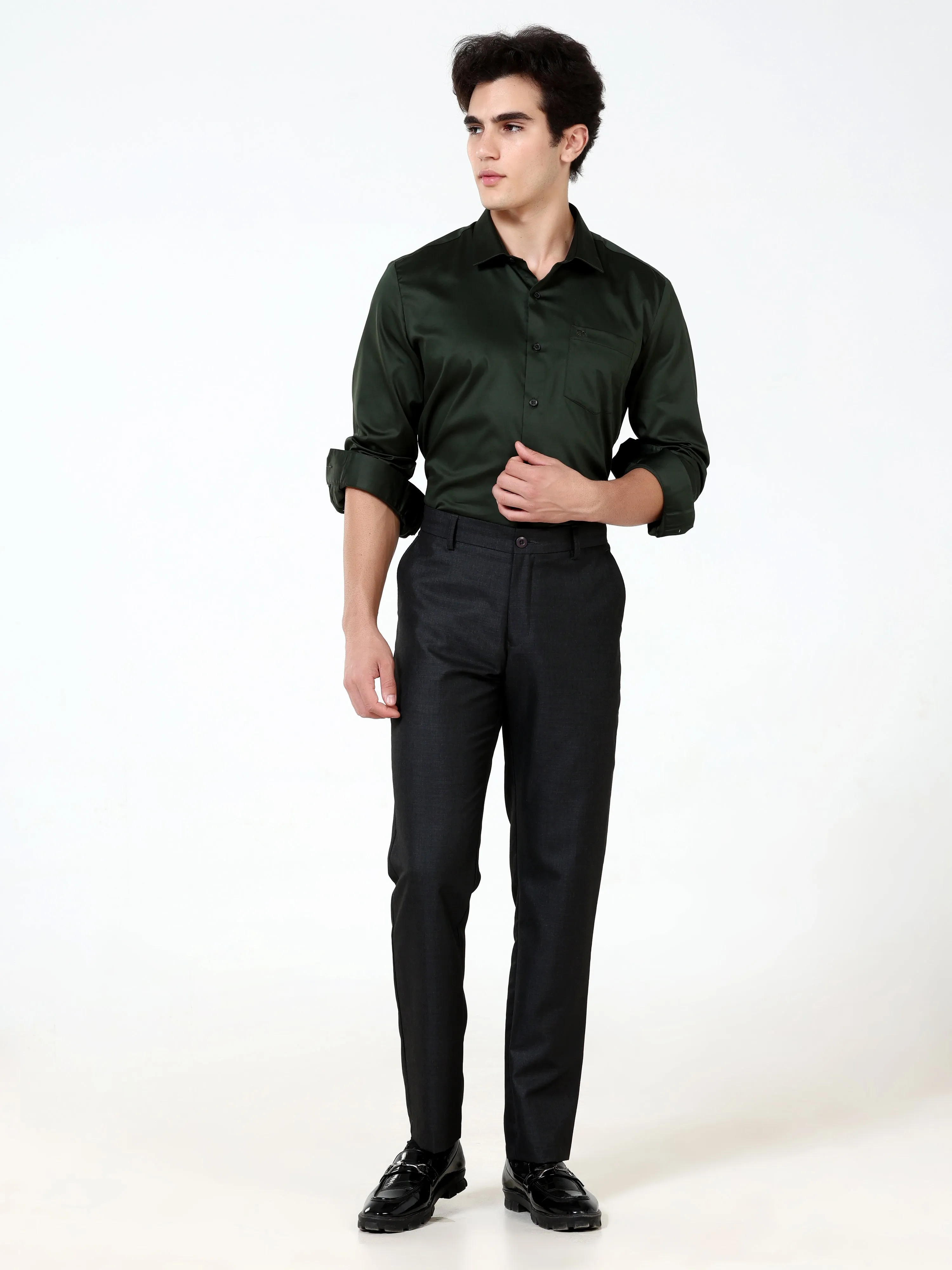 Garden Topiary Satin Solid Shirt