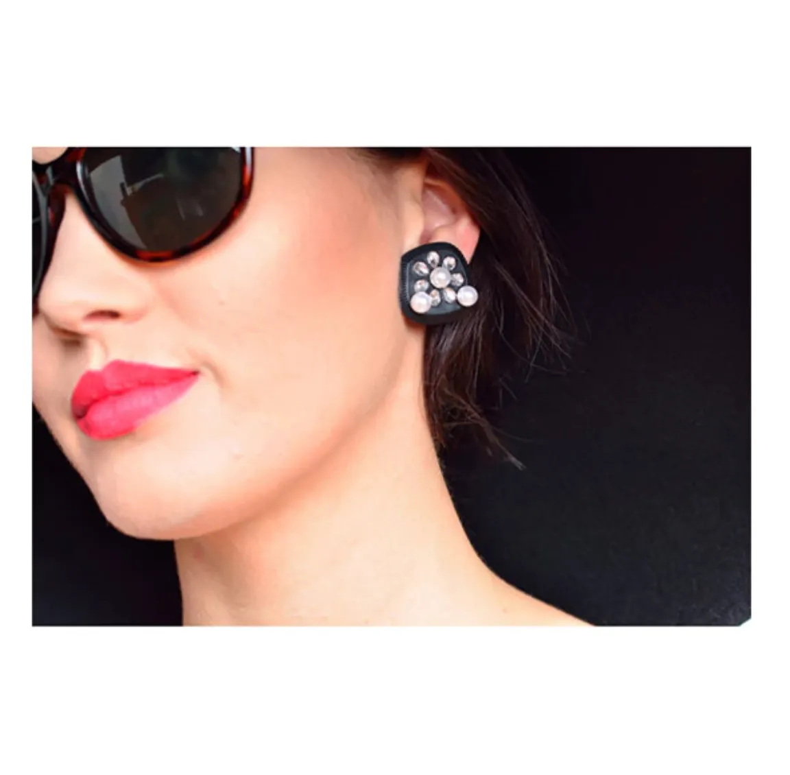 Holly Gift Boxed Oversized Black Earrings Inspired By BAT