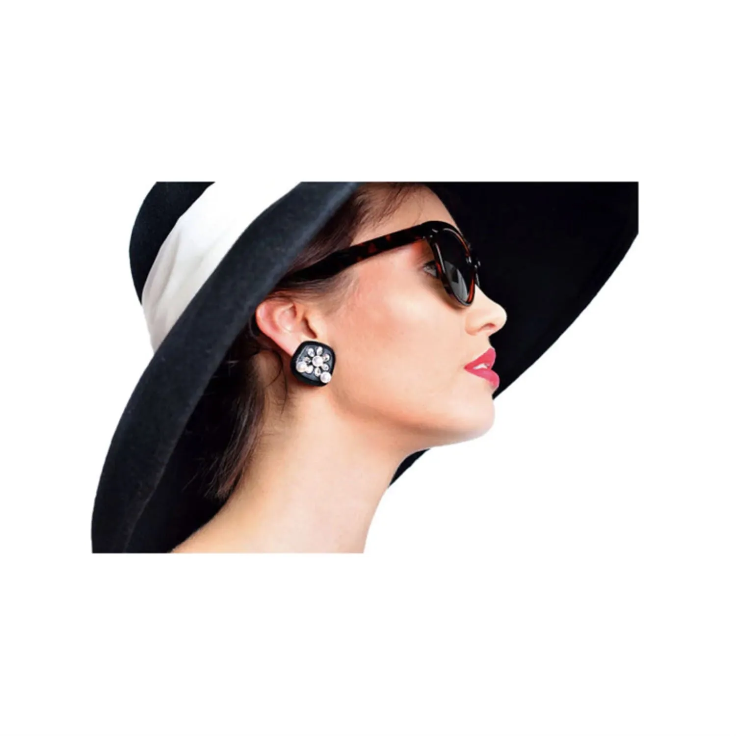 Holly Gift Boxed Oversized Black Earrings Inspired By BAT
