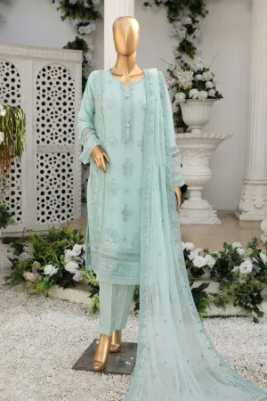 Hz Stitched 3 Piece Formals Chiffon Collection'2023-D-100-Sky Blue