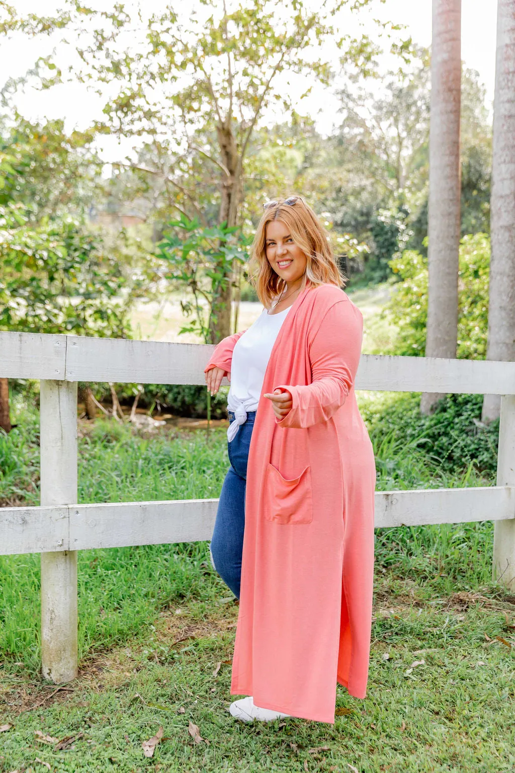 Jane Cardigan in Coral