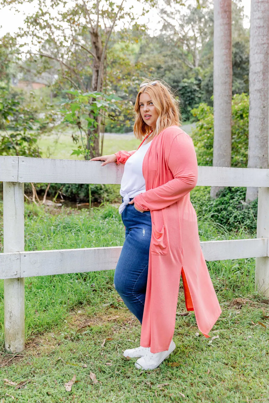 Jane Cardigan in Coral