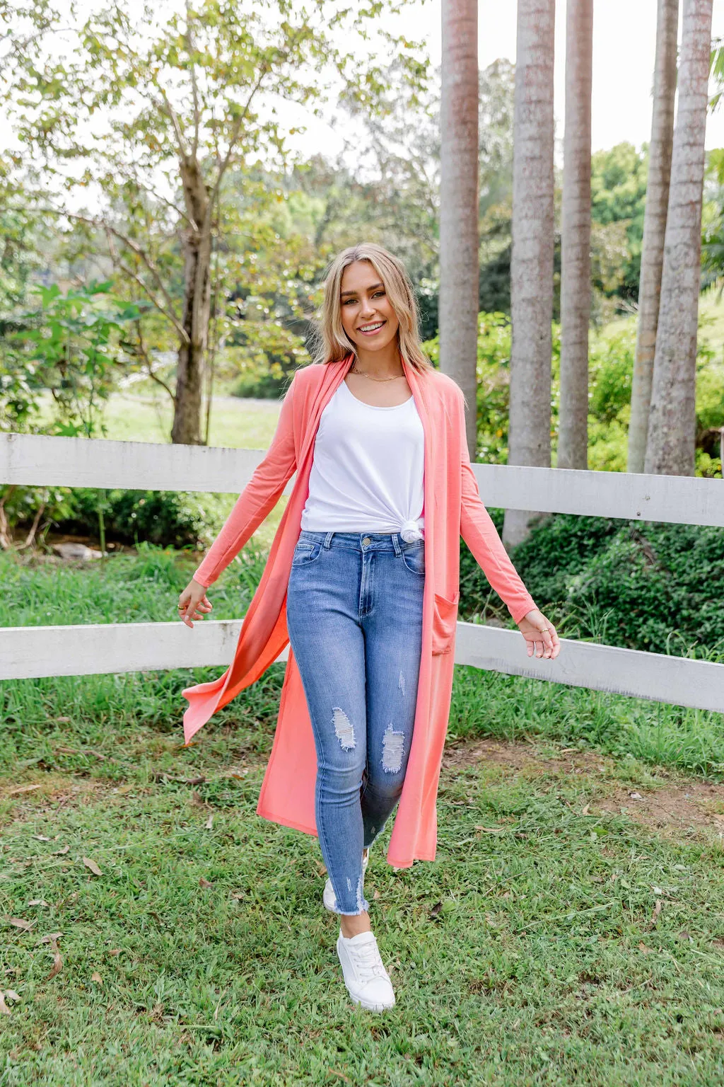 Jane Cardigan in Coral