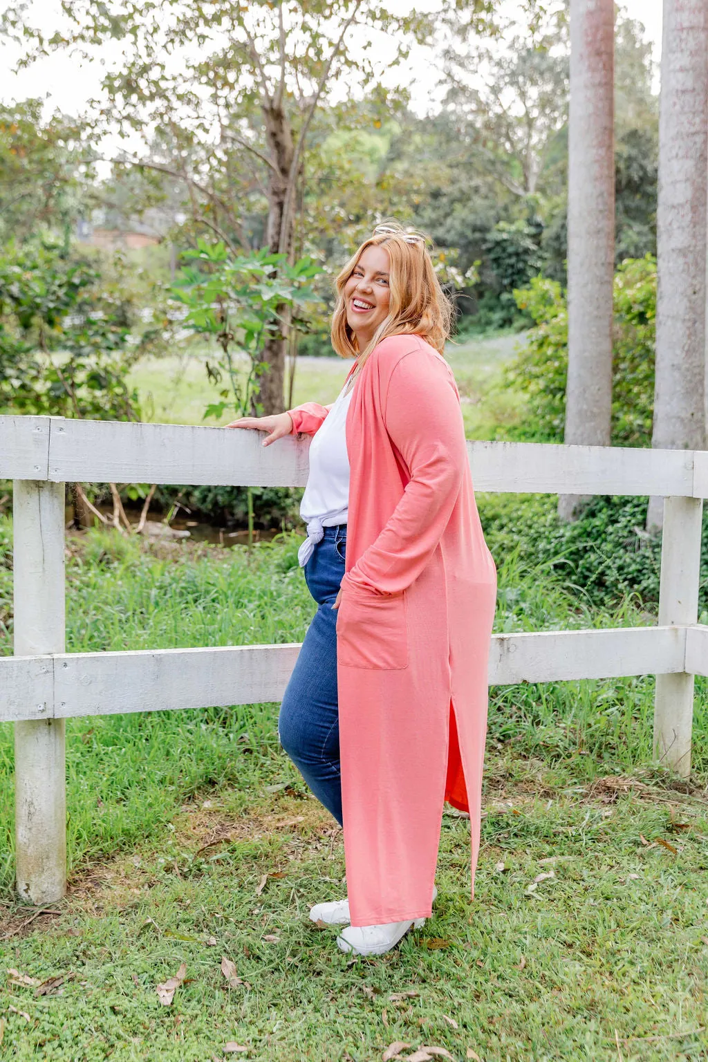 Jane Cardigan in Coral