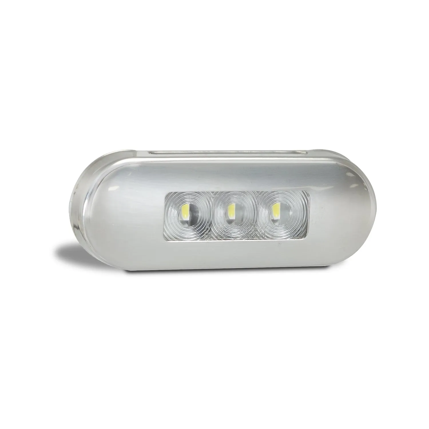 LED Autolamps 86WM LED Front End Outline Marker Lamp with Clear Lens Coloured LEDs - Brushed Steel Bezel