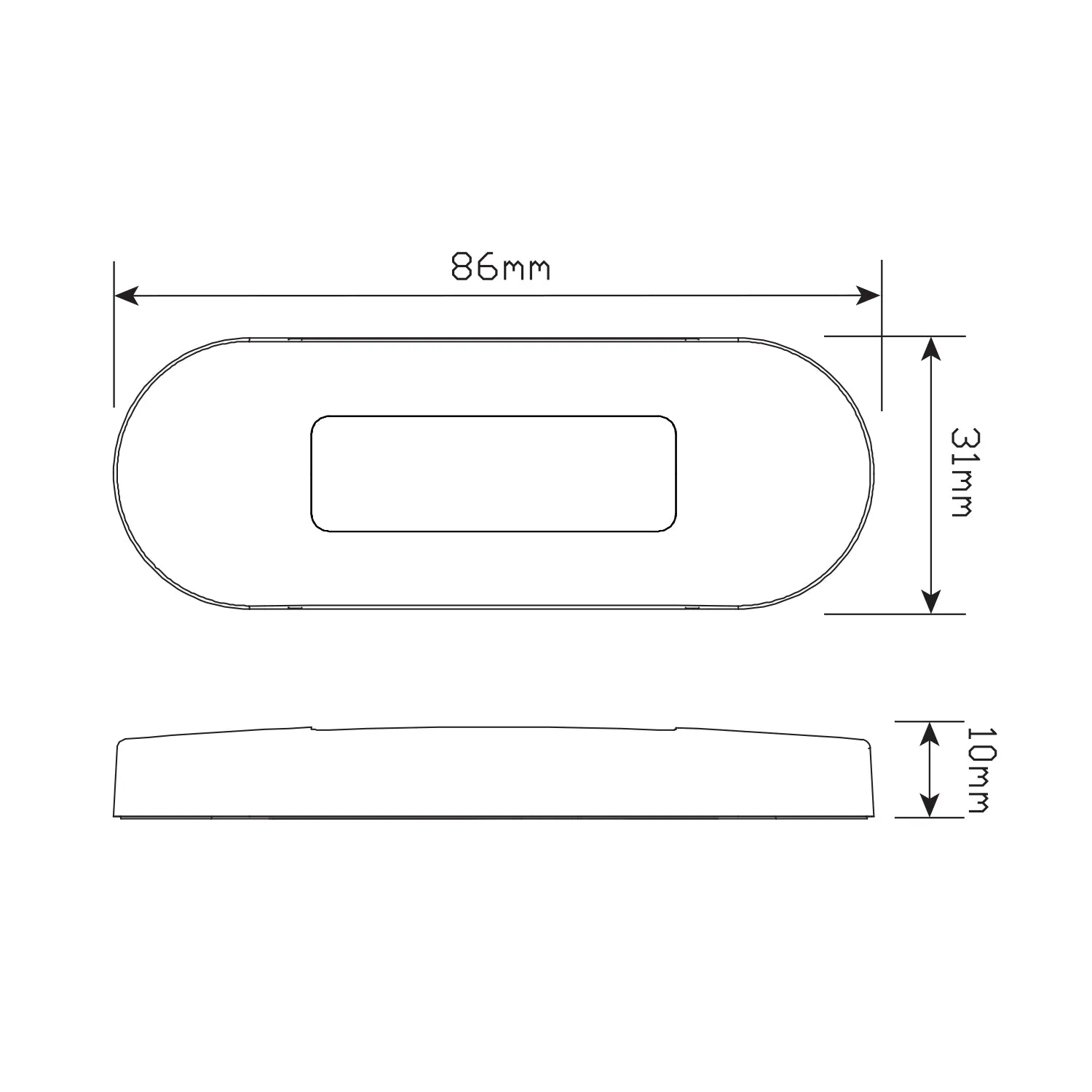 LED Autolamps 86WM LED Front End Outline Marker Lamp with Clear Lens Coloured LEDs - Brushed Steel Bezel